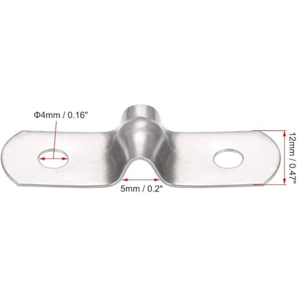 Förpackning med 45 slangklämmor för 5 mm rör, rörfixering, styv 2-håls klämma, styv trådnätsfixering av 201 rostfritt stål, staketfixering (silver)