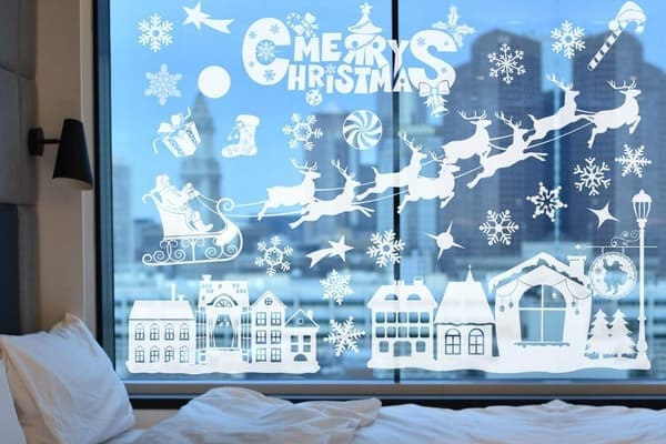 Hvide juledekorationer, julevinduesdekorationer, jul