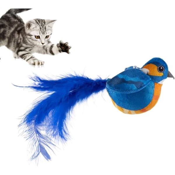 Fuglelegetøj til katte, interaktivt kattelegetøj, interaktivt legetøj til hunde og katte, flyvende fugl til katte