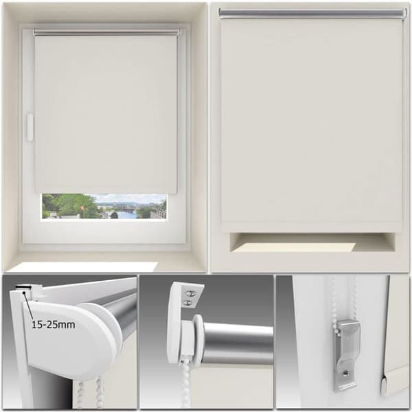 Mørkleggende Rullegardin - 1 Stykke - Kremfarget Polyester - Termisk Isolasjon - Stue, Soverom, Kontor -