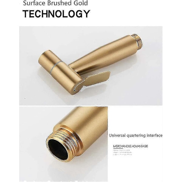 Toilet Bidet Sprayer i rustfrit stål, Bidet Sprayer Kit, Vandhane Sprayer Shattaf Toilet Sprayer (guld) A