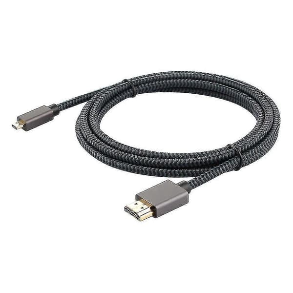 3m Micro HDMI til HDMI 2.0 Han til Han Kabel 4K 60HZ til Mobiltelefon Digitalkamera PC Projektor Grey Style A
