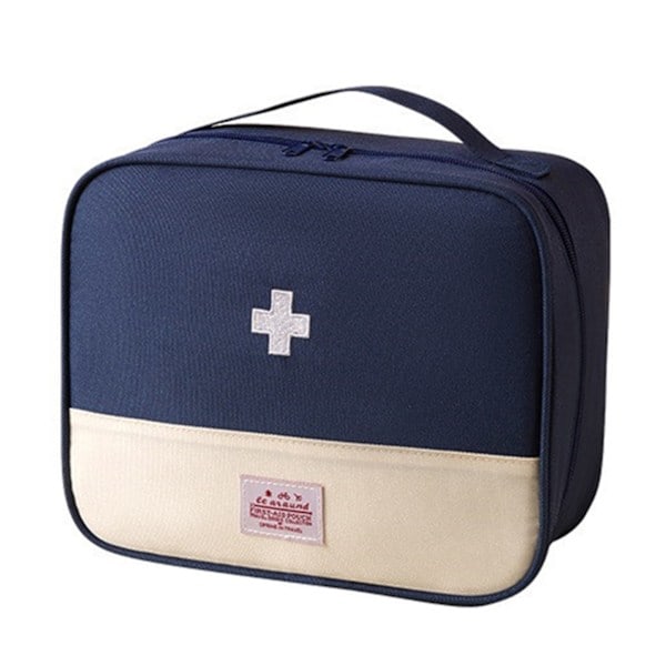 Mini Bärbar Medicinväska Mini Tom Medicinväska Multifunktionell Utomhusväska Navy Blue Extra Large