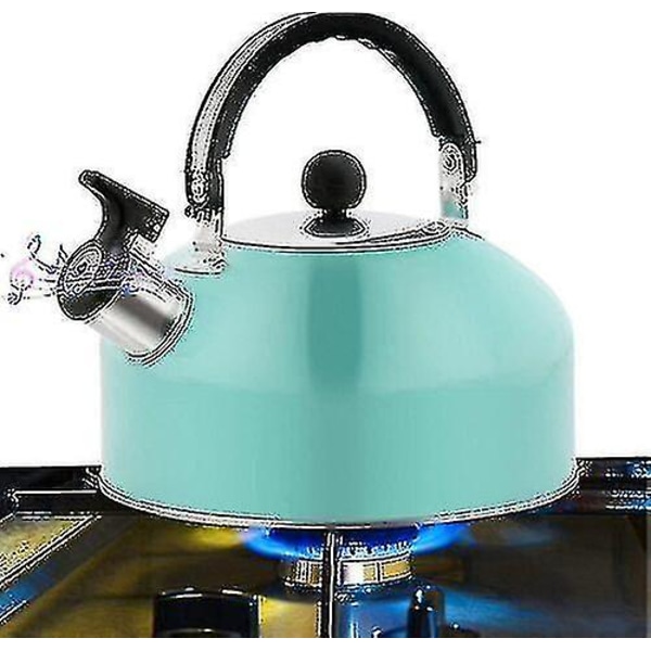 2.0l Vattenkokare med Visselpipa Polerad Kvalitet Rostfritt Stål 2.0 Liter Camping Vattenkokare-hy Blue