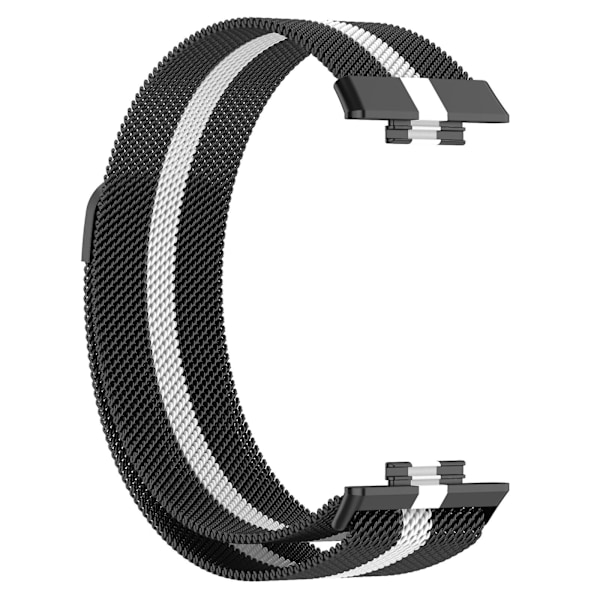 Til Huawei Watch Fit 2 rustfrit stål urrem Black White