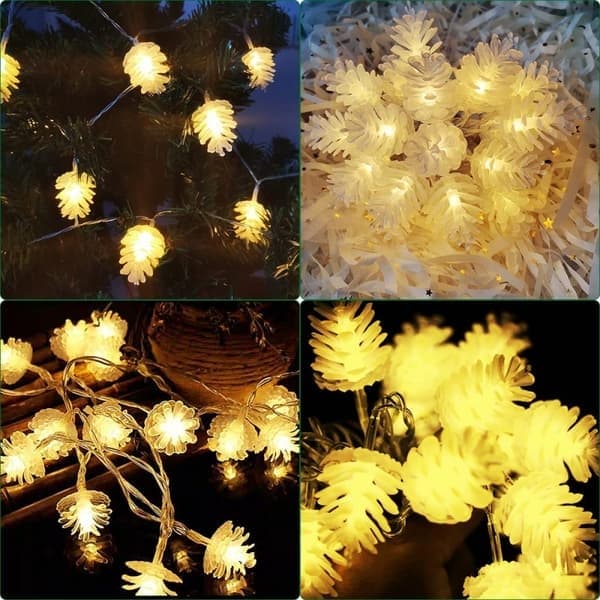 Julgransbelysning med kottar, 3 meter, 20 LED