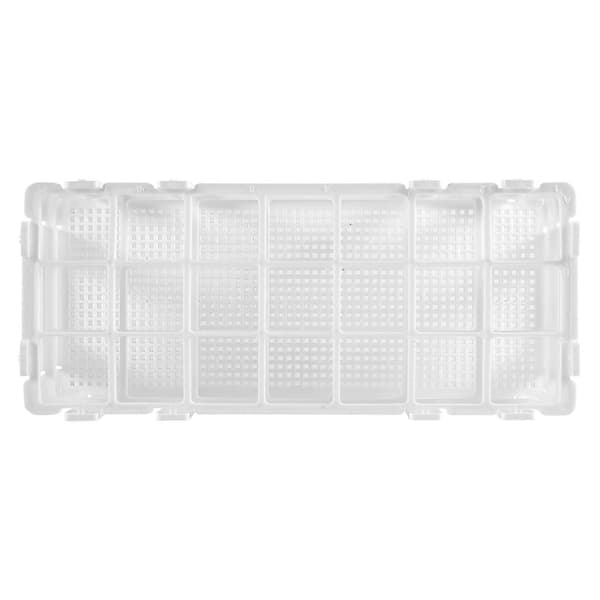 Testrørstativ i plast for 30 mm rør, 21 hull, hvit, avtakbart (21 hull)