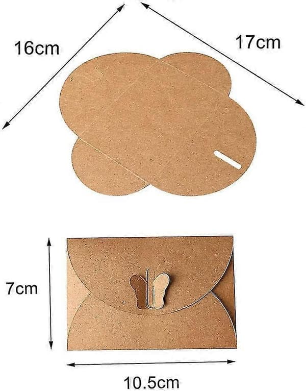 Mini Kort Kuvert, 50-pack Thanksgiving Presentkort Kuvert Med Fjäril