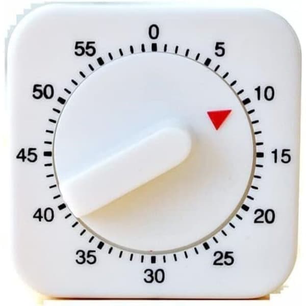 Mekanisk kjøkkentimer, 60-minutters timer med hørbar alarm, nedtellingstimer for matlagingskontroll, treningstidsmåling
