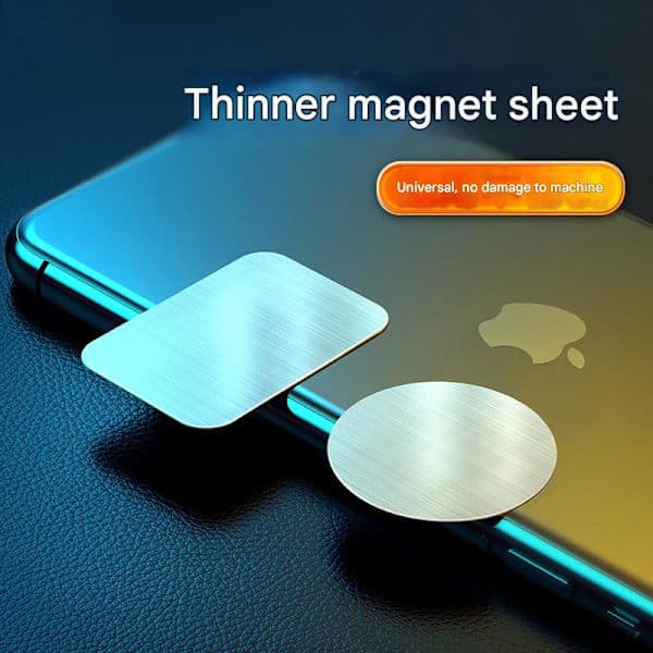 pc Sølv Magnet - Magnetisk Sensor Lampe - Jernplade med Selvklæbende Magnet - Mobiltelefonholder Tilbehør 20mm*0.3mm