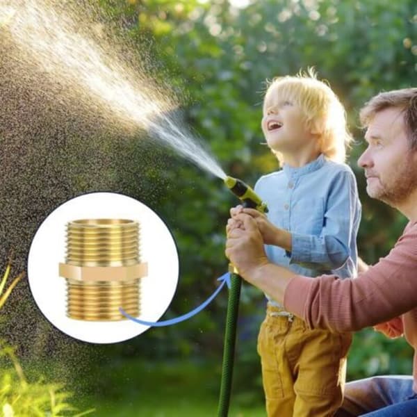 3/4 tommer dobbeltnippel med udvendigt messinggevind, dobbelt sekskantnippel, robust og rustfri
