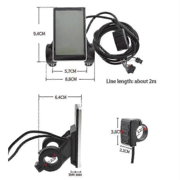 36-60v Plast Elektrisk Lcd M5 Display Mätare Smart Cykel Kit