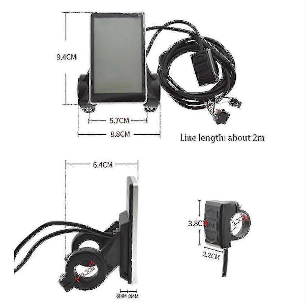 36-60v Plast Elektrisk LCD M5 Display Meter Display Smart Sykkelsett