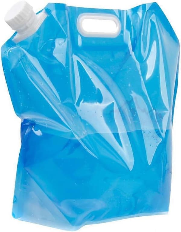 10L Foldbar Drikkevandsbeholder Opbevaringspose til Camping Vandreture Picnic BBQ Klar og Blå