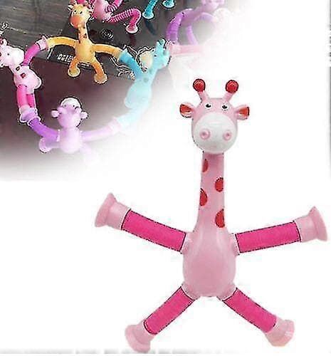 4 st Teleskopisk Sugpropp Giraff Leksak, Giraff Leksak Sensoriska Leksaker 1Pcs pink with light