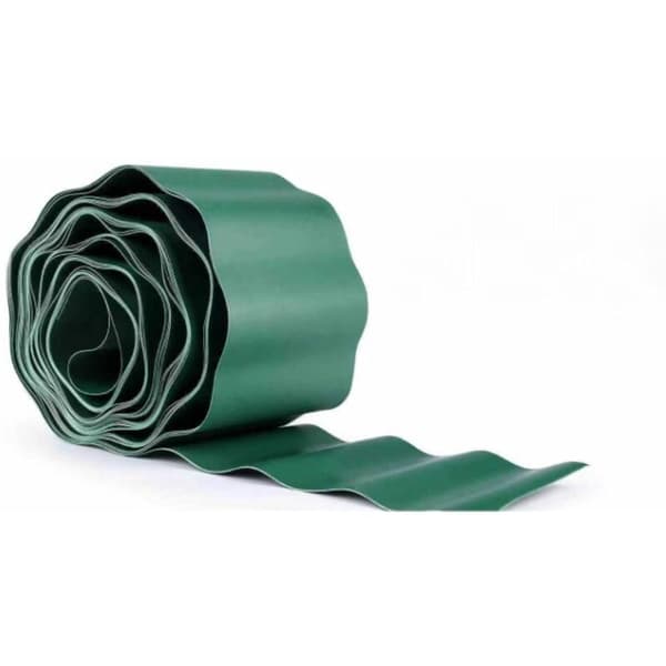 15 cm hög rabattkant | 9 m | Grön | Trädgårdskant | Plastgräskant | Gräskant | Trädgårdskant