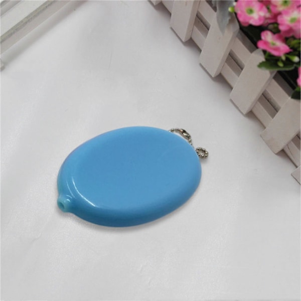 Pieni soikea kolikkokukkaro, jossa säilytetään kolikoita, minikolikkokukkaro, kolikkotelineet ketjulla miehille ja naisille Blue