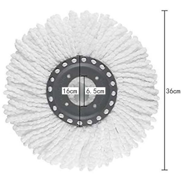 6 stk. mikrofibermopphode, rundt erstatningsmopphode med 360° roterende design, universelle runde frynsemopshoder for standard roterende mopp