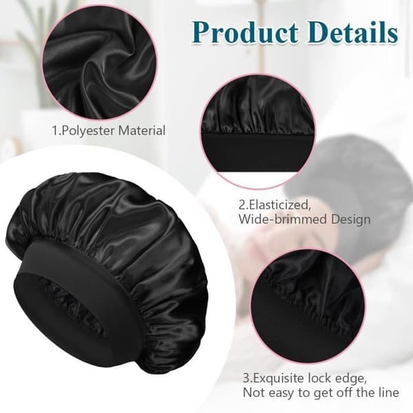 Satin Nathue - Pakke med 2 eller 4 - Justerbar Elastik - Polyester og Nylon - Hårpleje