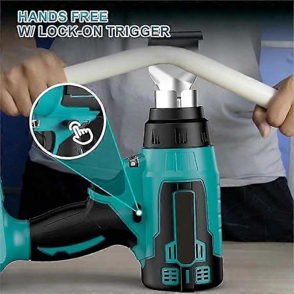 Ledningsfri Varmepistol, Varmepistol til Makita 18 V Batteri, med Reducer, Bred Dyse, Reflektordyse, Temperatur op til 550 C, LED-belysning, Varmepistol til Svejs