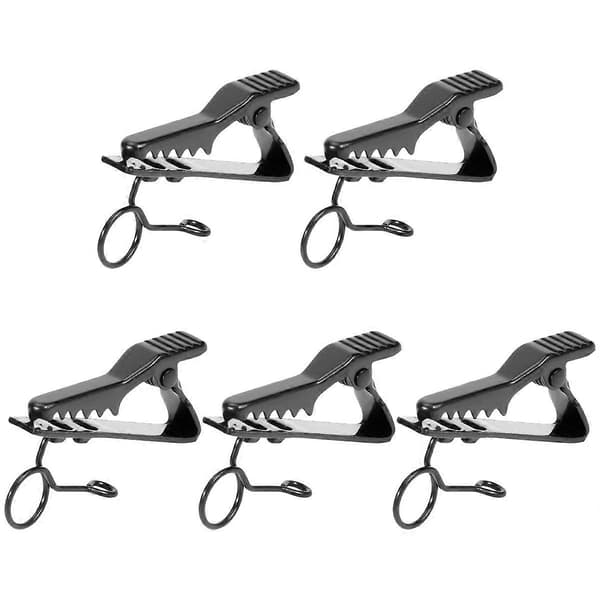 5 stk Ring Mini 7,5 mm Mikrofon Klips Holder Slips Klips Krage Klips Praktisk (Svart)