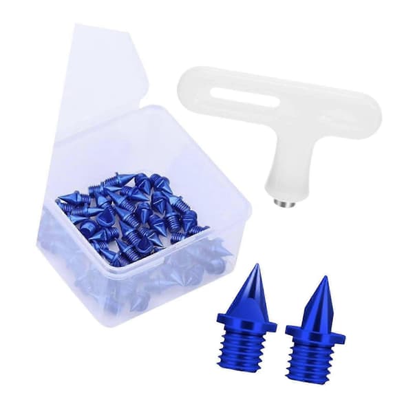 50-pakning 5 mm piggsko-pigger Erstatning Lette metallpigger for sprintløping Sport Voksne Blue