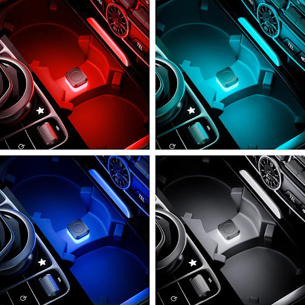 1 x USB Mini LED Lys Bil Interiør Tilbehør Neon Ambient Pære Blue