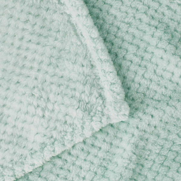 Flannel Fleece Tæppe, 127x178 CM Bløde Sofatæpper, Vaffel Fleece Tæpper til Sofa, Mintgrønt Tæppe