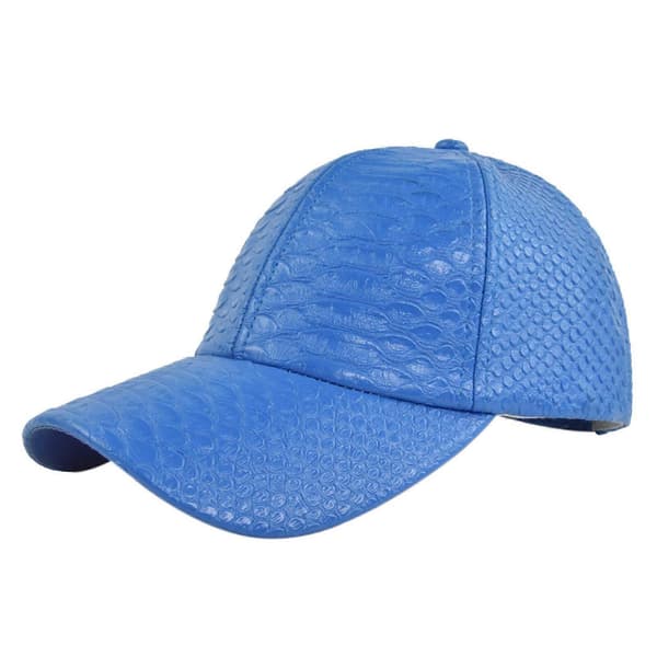 Äkta Läder Unisex Baseballkeps - Baseballkeps med Justerbart Spänne, 100% Ny Blue
