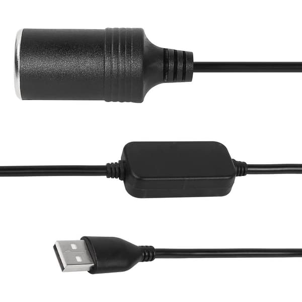 USB A han til 12V hun cigarettænder adapterkabel til dashcam, elektronisk hund
