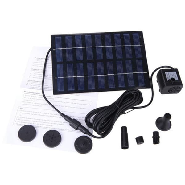 Solfontänpump, 9V, 1.8W, 165 l/h, PET solpanel, bevattningskit för fontän, damm, pool, trädgård