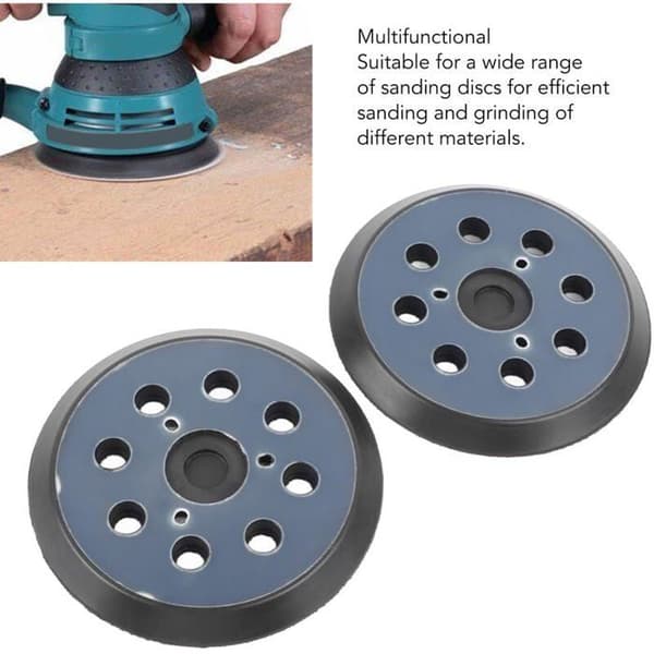 2 stk. utskiftbare borrelås-slipesåler 125 mm 8 hull for Makita BO M9202B BO5041 MT922