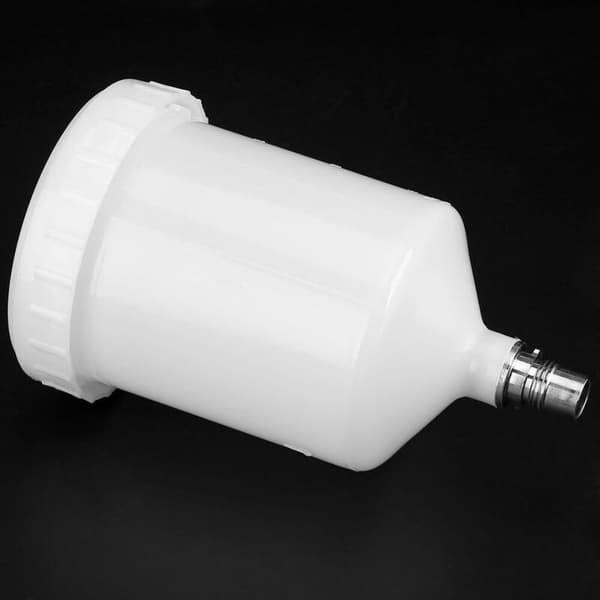 Plastmalingkop, luftgravitationssprøjtemalingsbeholder, gevindforbindelse til sprøjtepistol, 600 ml kapacitet
