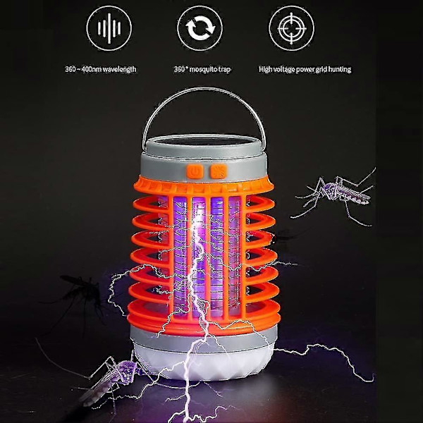 Buzz Blast Pro med solcelle- og USB-lading for utendørs og innendørs bruk 3PCS Orange