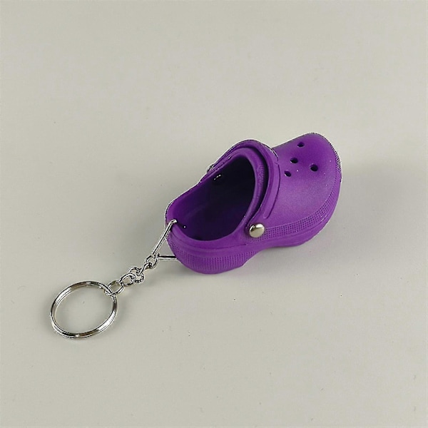 Mini Crocs Sandalknyckekedja Nyckelring Nyckelhållare Nyckelring Present Purple