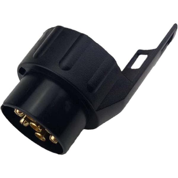 Sæt med 2 adapterstik, 13 til 7 ben, i henhold til ISO 11446 og ISO 1724, til 12V trailersystemer, trailer-til-bil tilslutningsstik