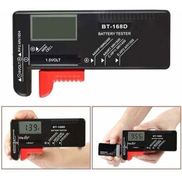 Digital Batteritester, Universal Batteritester, Batteritester, til AA, AAA, C, D, PP3, 9V, 1.5V, Knapcellebatterier - Funktion