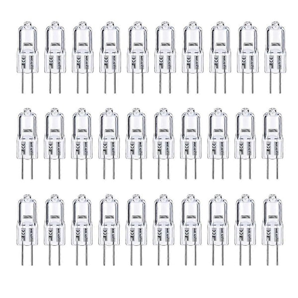 G4 Glödlampa, 20-pack Halogen G4 12V 20W med G4 Bi-Pin Sockel, Hög Effekt G4 Lampa 12V 300LM för Skåpslampor