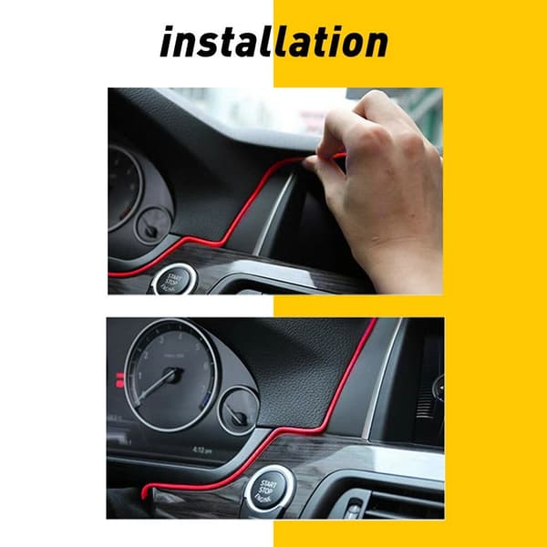 2 metrin punainen LED-auton sisätilan koristevalonauha red