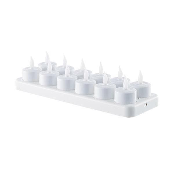 Flammeløse lys - 12 oppladbare LED-blinkende telys -Sy