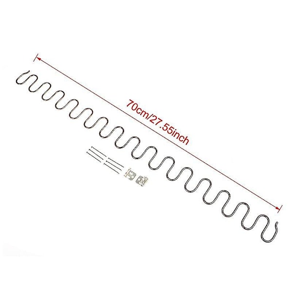 Udskiftningsfjedre til sofastole, møbelfjeder med clips, 45 cm 50 cm 60 cm 65 cm 70 cm lang Ressort Hardware-hy Silver 70cm