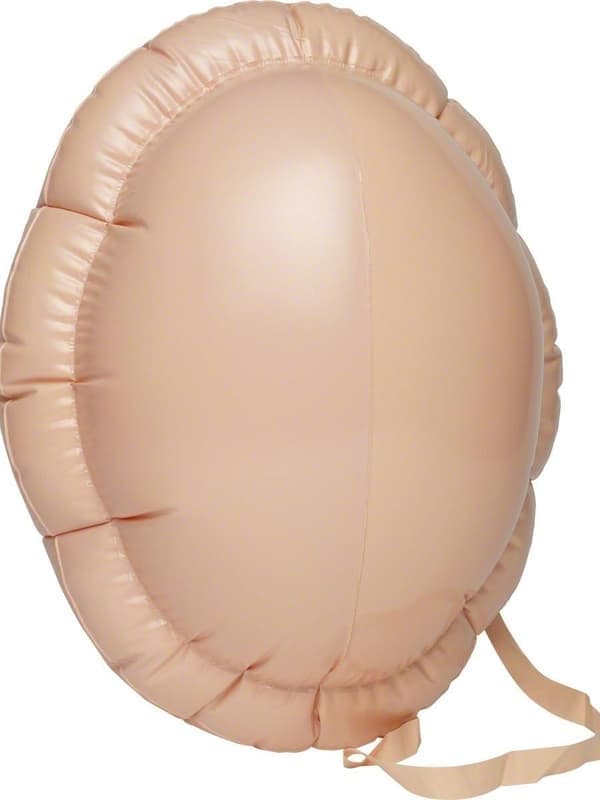 Julenisse stor mage oppblåsbar, beige, 36*25cm