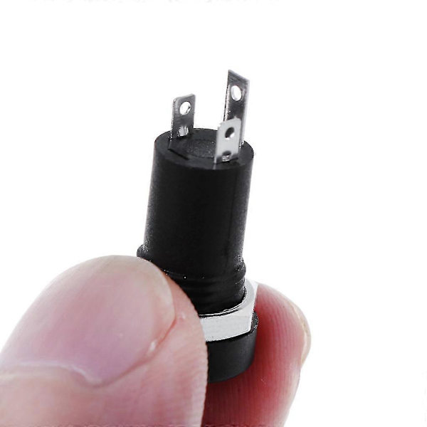2x 3,5 mm Jack Socket 3-polet Svart Stereo Lodde Panelmontering Gullfarget Med Muttere