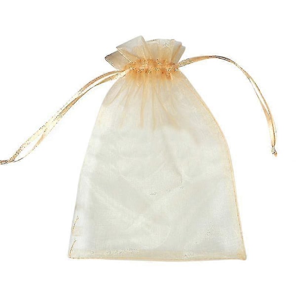 50 stk 13x18cm Organza Gavepose med Snøring til Festspill Bryllup Light Green
