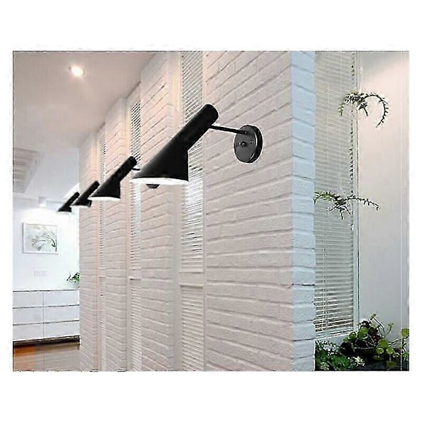 Nordisk Modern Vägglampa med Strömbrytare Läslampa Stilren Design Justerbar Svart E27 för Sovrum Vardagsrum - I Lager