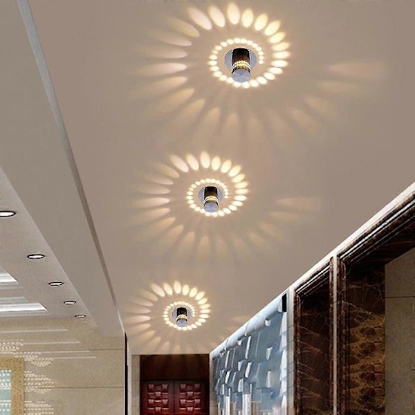 3W Moderni Muotoilu Uppoasennettava LED Pyöreä Käytäväalasvalo Kierteinen Säädettävä, Lämmin Valkoinen 3000K 55mm