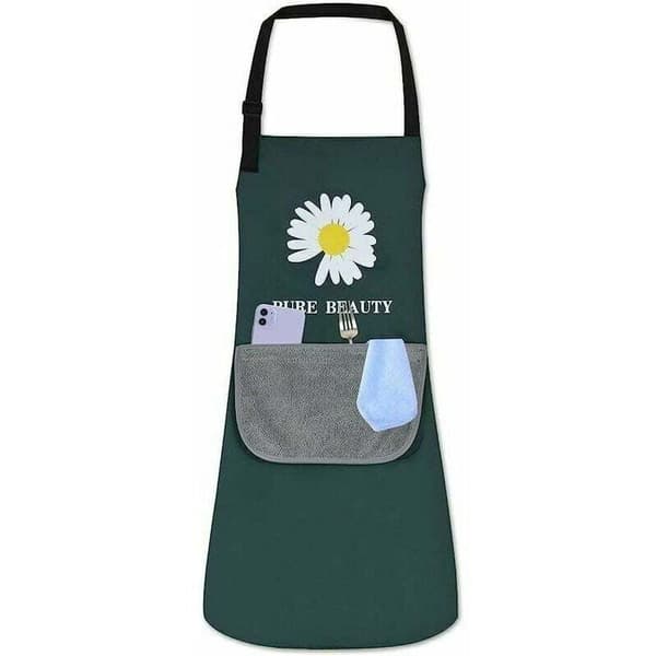 Vanntett og justerbart kjøkkenforkle med lomme, for grilling, baking, kokk, for kvinner, menn og voksne.