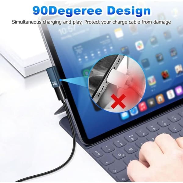 Pakke med 2 USB C 90° 80 Gbps USB C han til hun 240W Thunderbolt 5 forlængeradaptere til iPhone 15/16, tablet, telefon