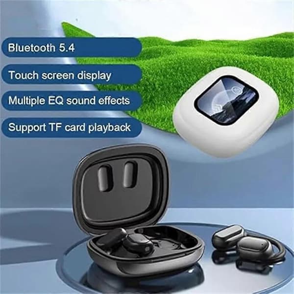 Over The Ear Earbuds XP2 Earbuds Trådlösa Öppna Öron Bluetooth Hörlurar Lyssna Pekskärmskontroll Med LED-display Som Present Gray