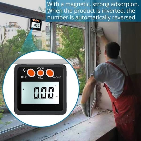 Digital Inclinometer Vinkelmåler 4 * 90° Level Box Vinkelsøker Bakgrunnsbelysning Skråmåler Magnetisk base in/FT MM/M